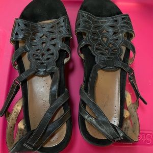 Clarks black sandals